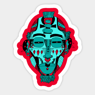 Turqred African Mask 5 Sticker